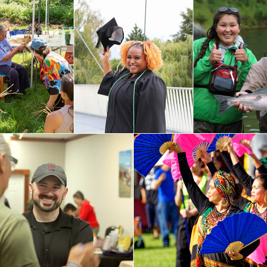 Collage of five Pacific Northwest nonprofits showcasing a range of activities and smiling faces